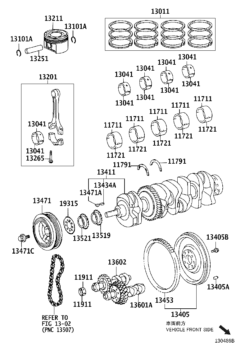 13301-0A040 PISTON SUB-ASSY, W/PIN product image