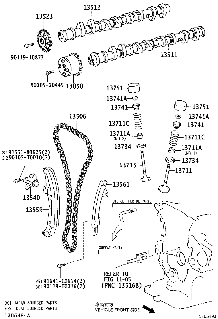 13505-02040 IDLER SUB-ASSY, TIMING BELT, NO.1 product image