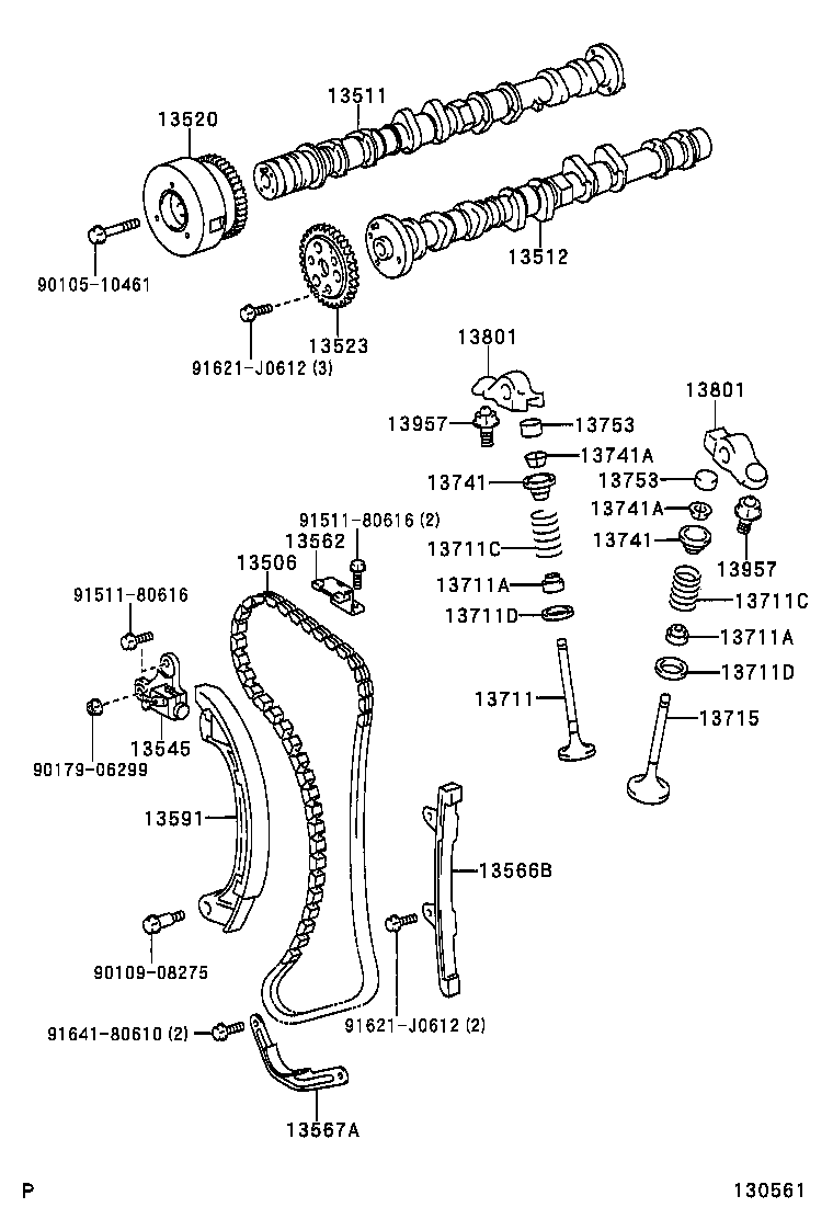 13801-23010 ARM SUB-ASSY, VALVE ROCKER, NO.1 product image