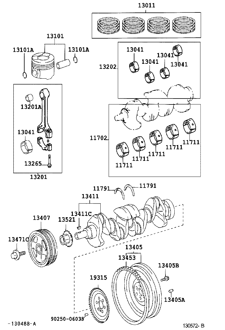 Toyota 13013-23051 RING SET, PISTON