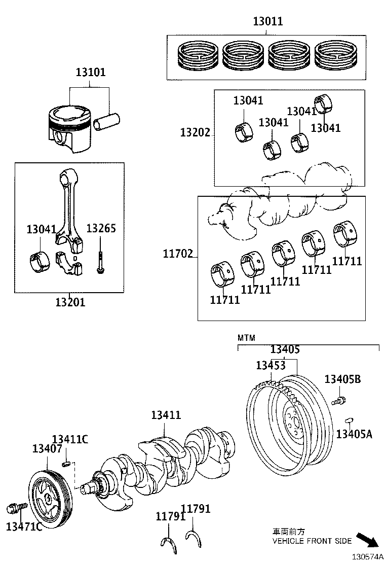 Toyota 13041-21031-01 BEARING, CONNECTING ROD