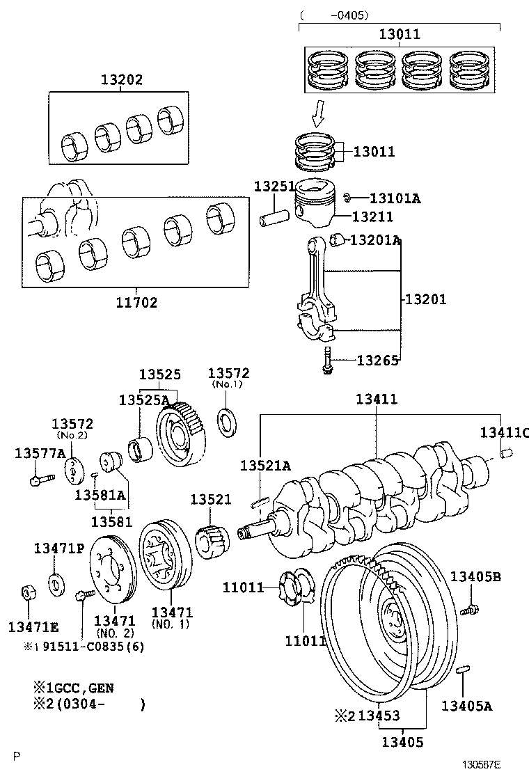 11708-78030 BEARING SET, CRANKSHAFT product image