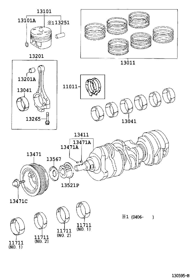 Toyota 13041-20011-01 BEARING, CONNECTING ROD