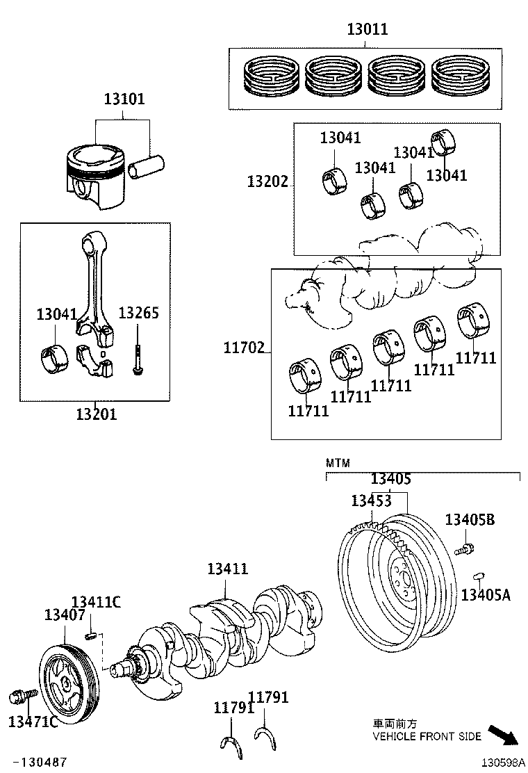 Toyota 13011-21041 RING SET, PISTON