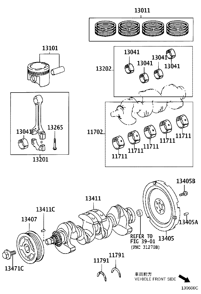 Toyota 13011-21100 RING SET, PISTON