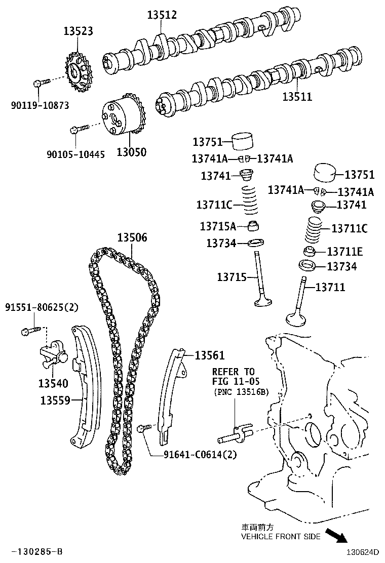 13502-21040 CAMSHAFT, NO.2 product image