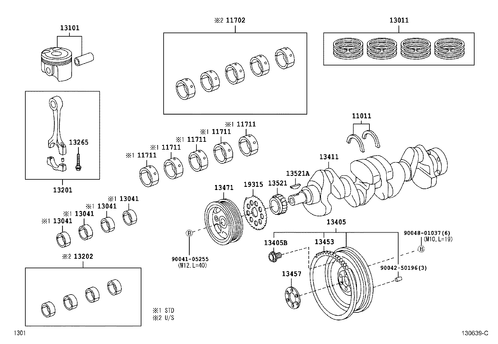 Toyota 13013-BZ030 RING SET, PISTON