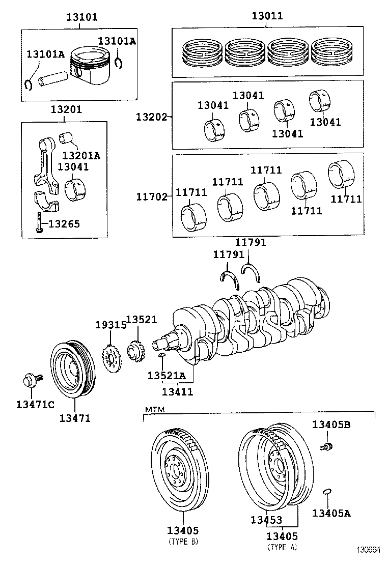13101-22052 PISTON SUB-ASSY, W/PIN product image