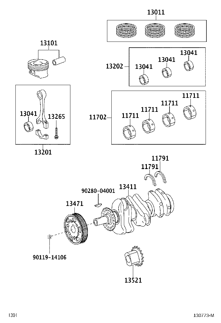 13205-B1010 BEARING SET, CONNECTING ROD product image
