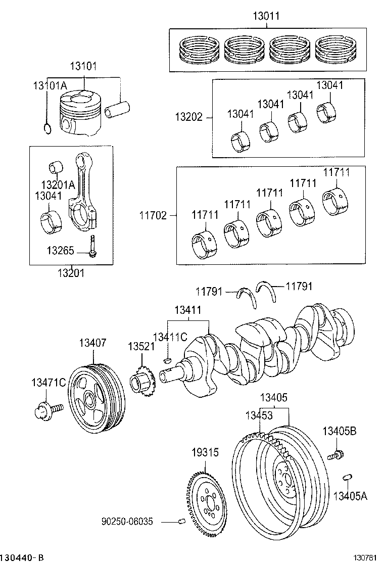 13101-22052 PISTON SUB-ASSY, W/PIN product image
