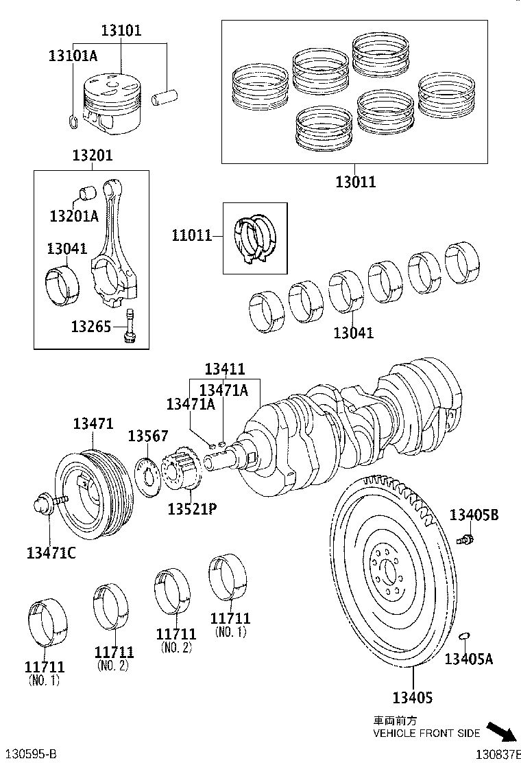 Toyota 13011-20060 RING SET, PISTON