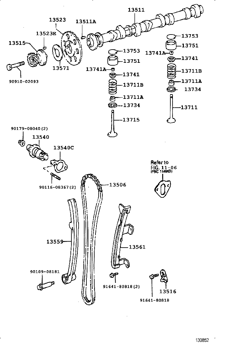 13505-05010 IDLER SUB-ASSY, TIMING BELT, NO.1 product image