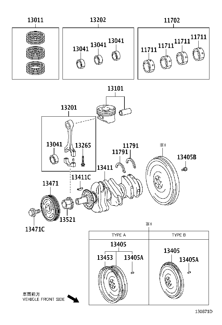 Toyota 13041-0Q010-01 BEARING, CONNECTING ROD