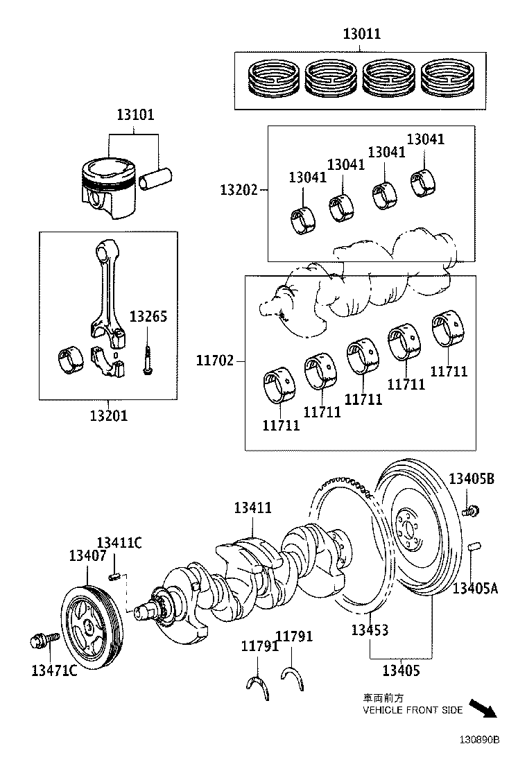 Toyota 13407-21031 DAMPER SUB-ASSY, CRANKSHAFT