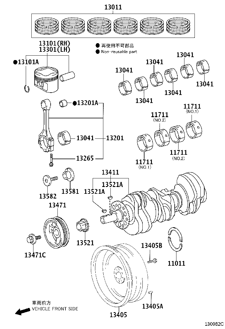 Toyota 13405-31100 FLYWHEEL SUB-ASSY