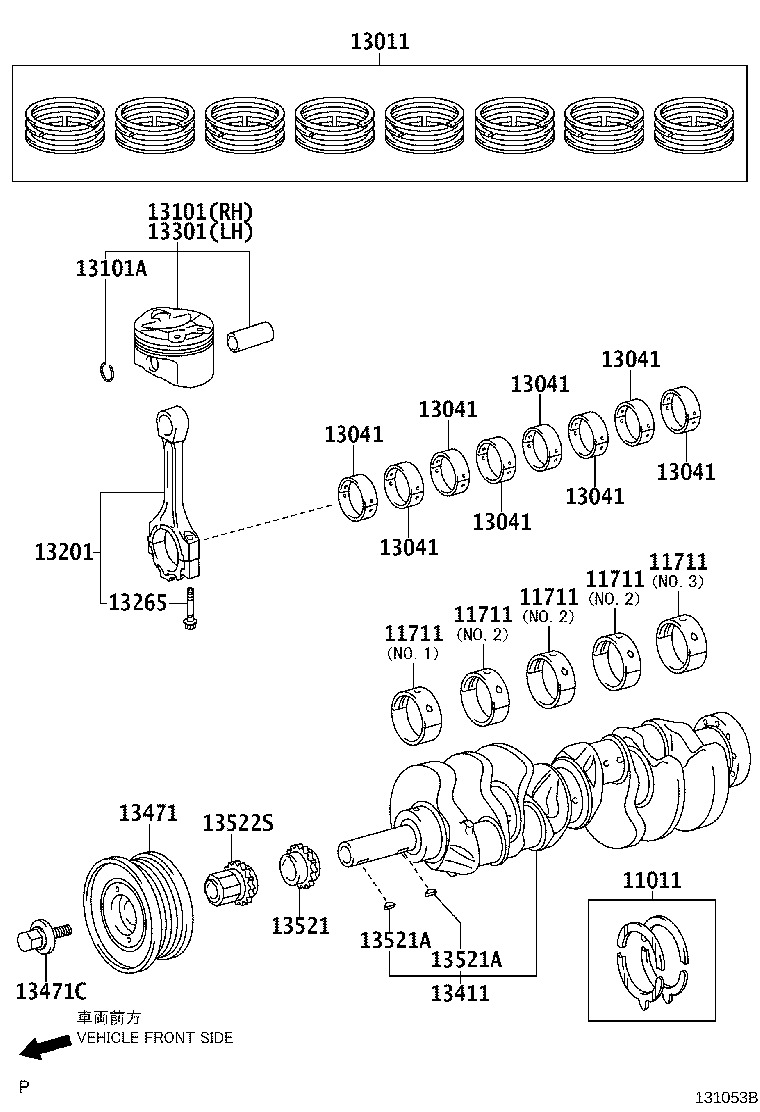 Toyota 13041-38030-07 BEARING, CONNECTING ROD