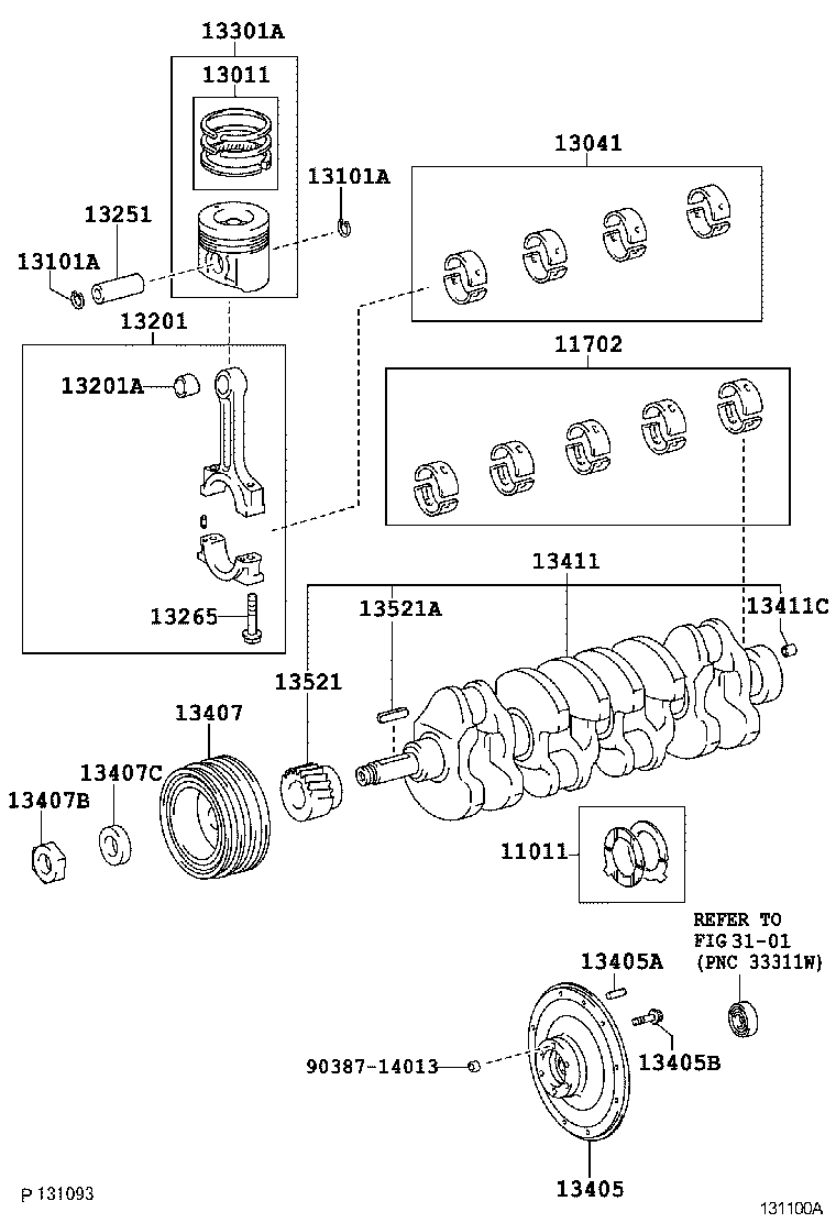 13103-58110 PISTON SUB-ASSY, W/PIN product image