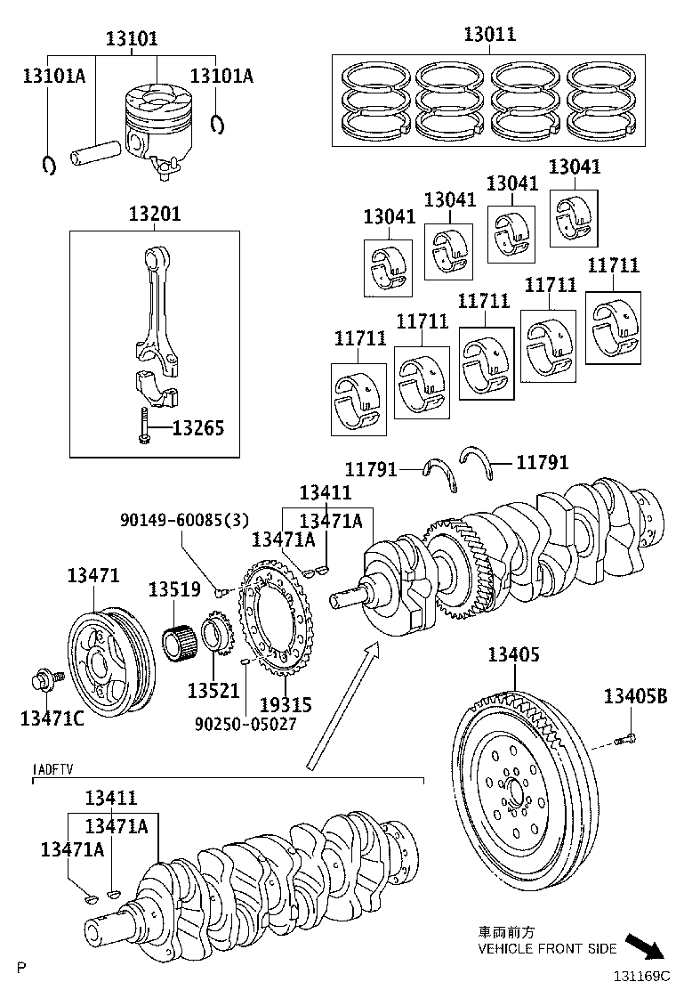 13101-37120 PISTON SUB-ASSY, W/PIN product image