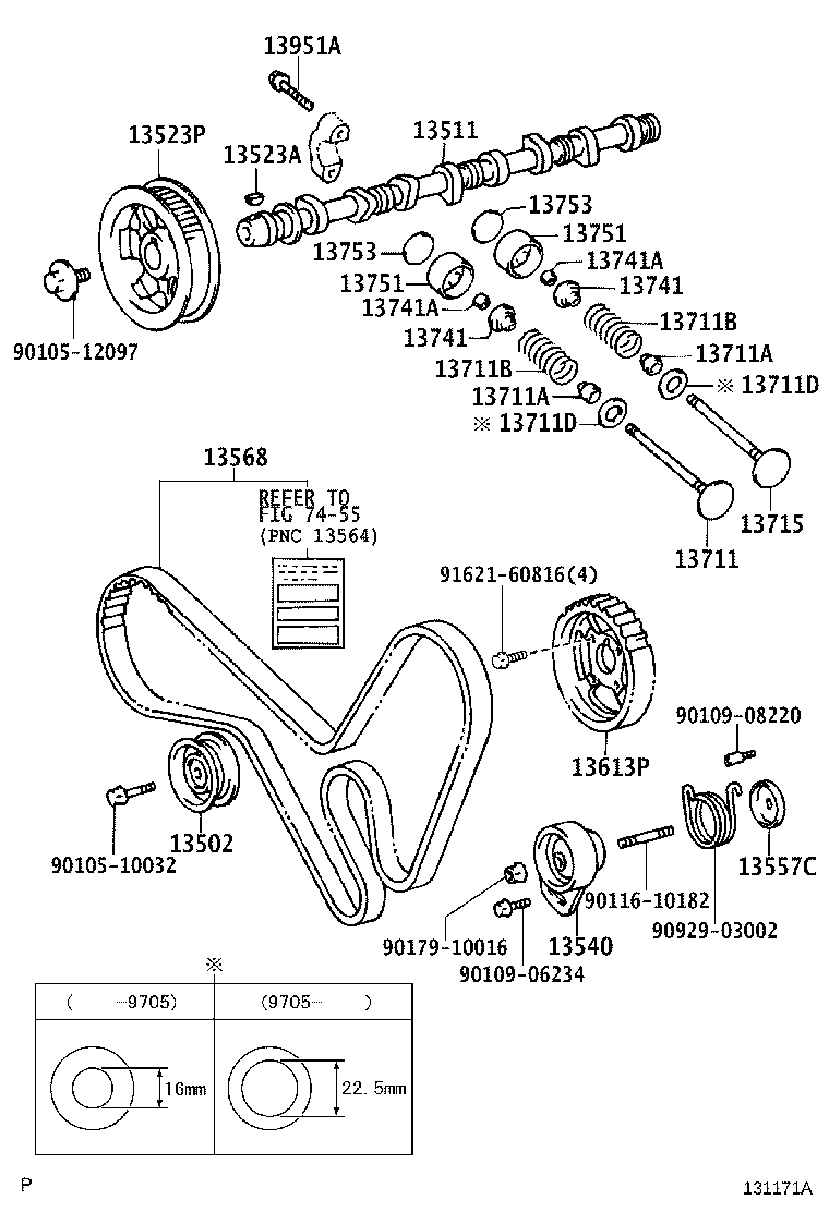 13503-64030 IDLER SUB-ASSY, TIMING BELT, NO.2 product image