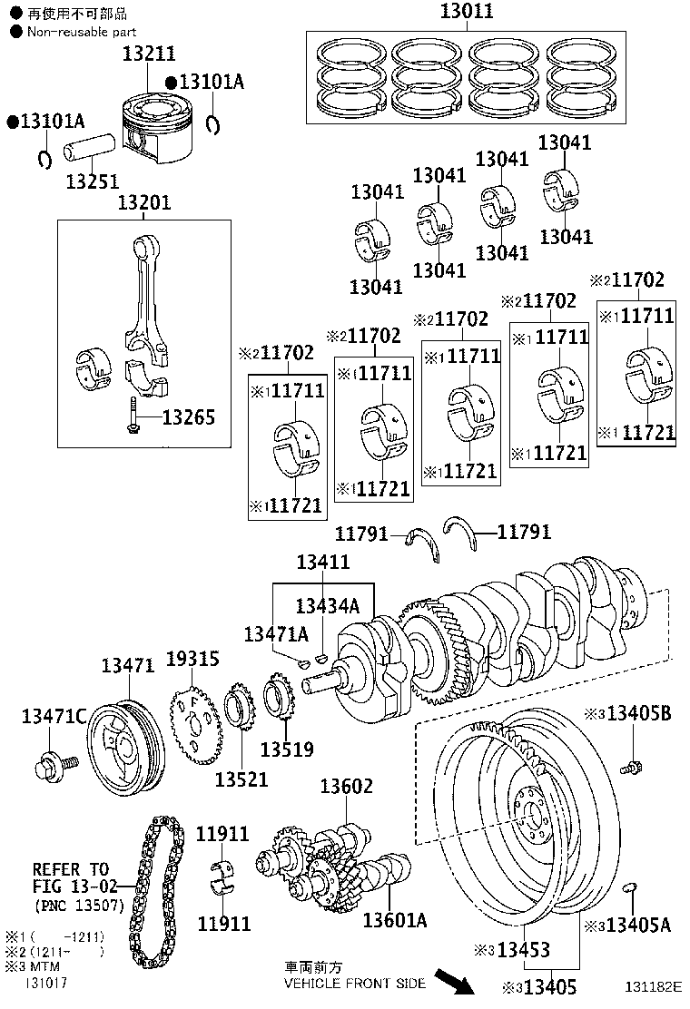 Toyota 13281-0H040-03 BEARING, CONNECTING ROD