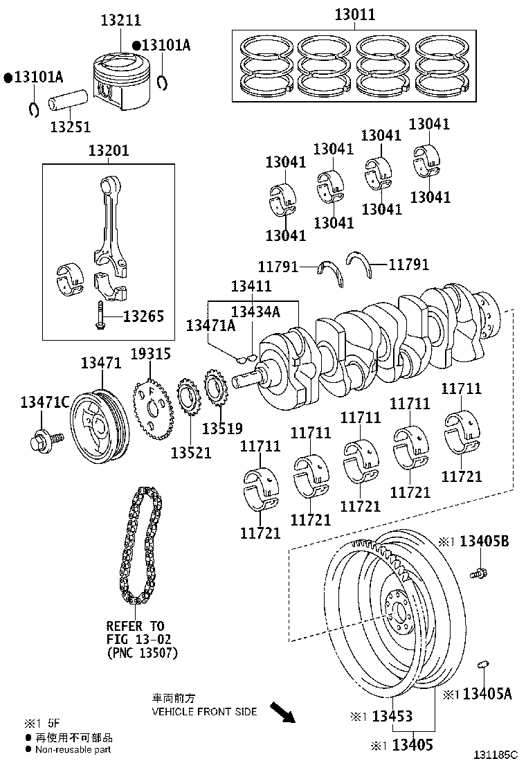 13101-27080 PISTON SUB-ASSY, W/PIN product image