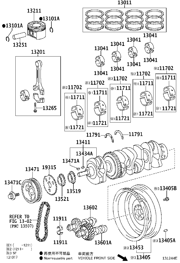 Toyota 13281-28010-01 BEARING, CONNECTING ROD