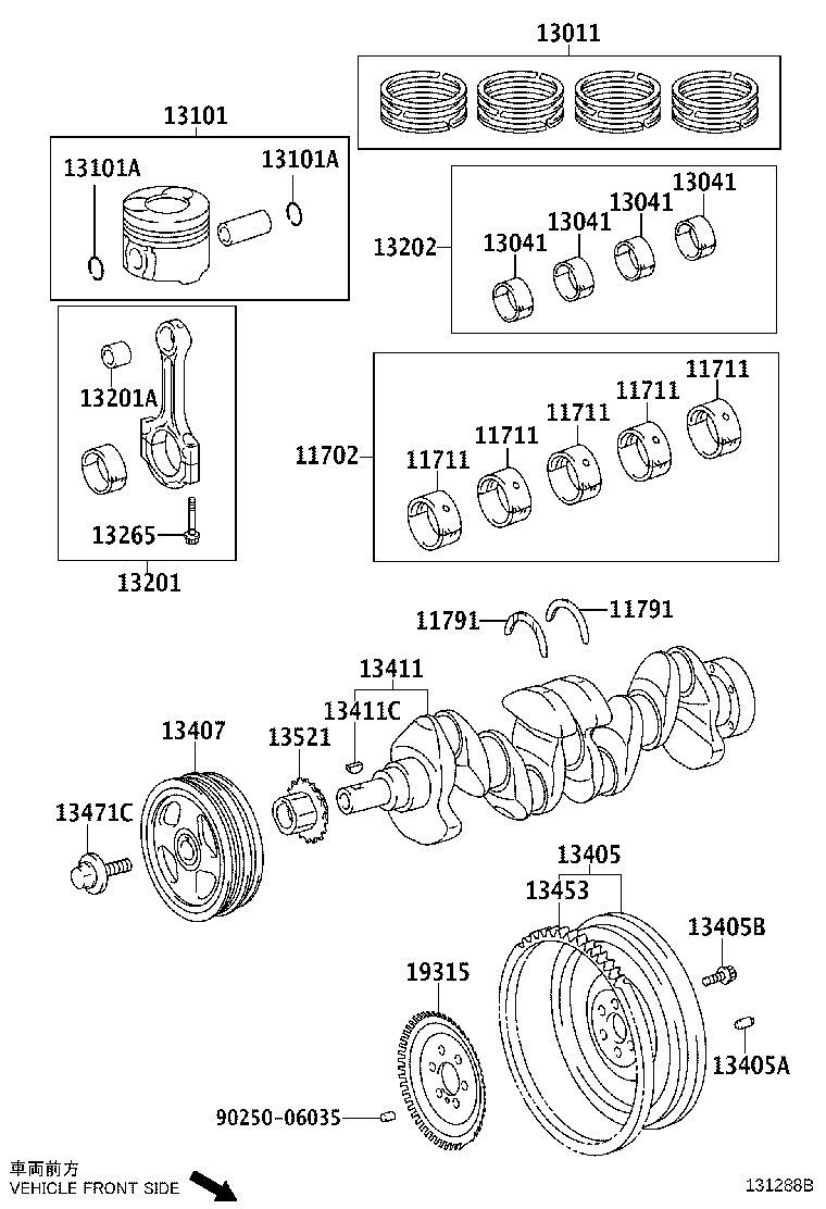 13101-0R032 PISTON SUB-ASSY, W/PIN product image