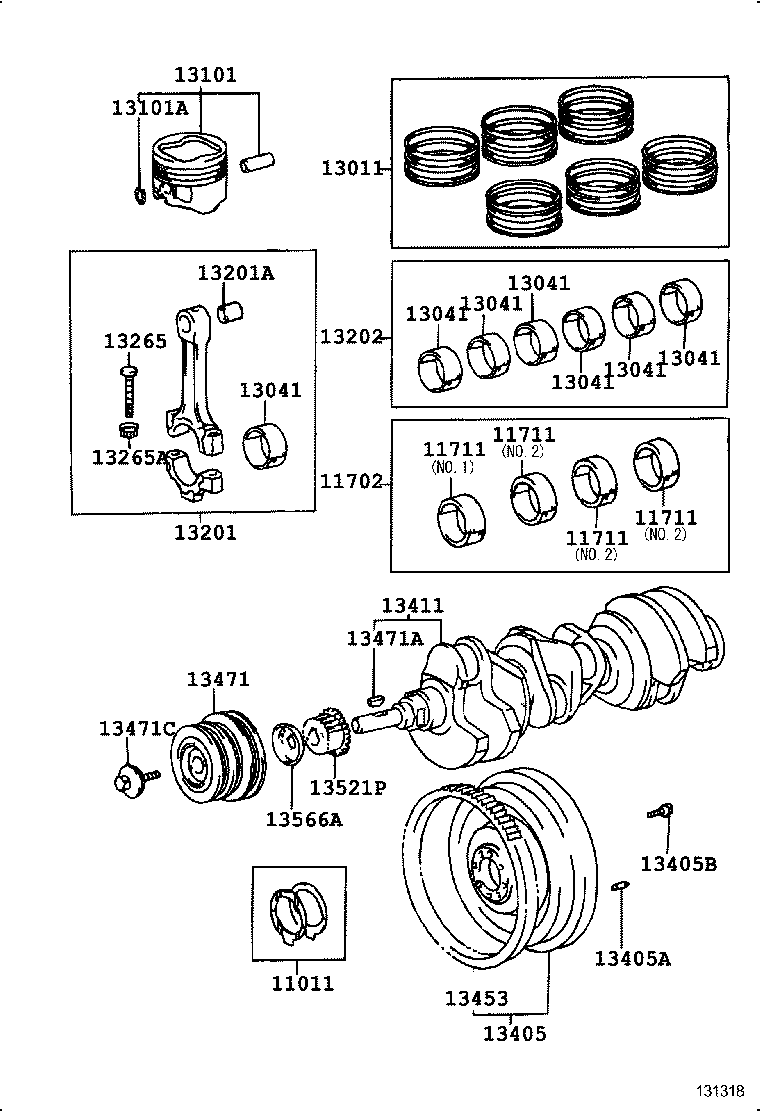 13103-0F030 PISTON SUB-ASSY, W/PIN product image