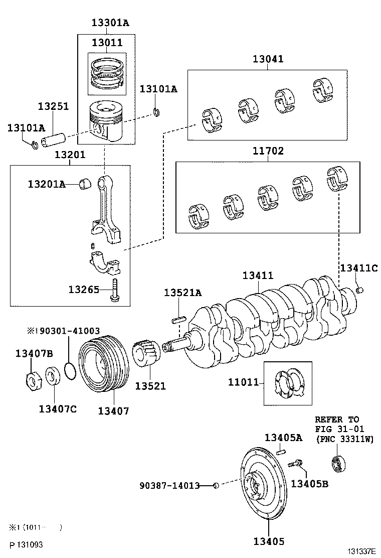 13103-58110 PISTON SUB-ASSY, W/PIN product image