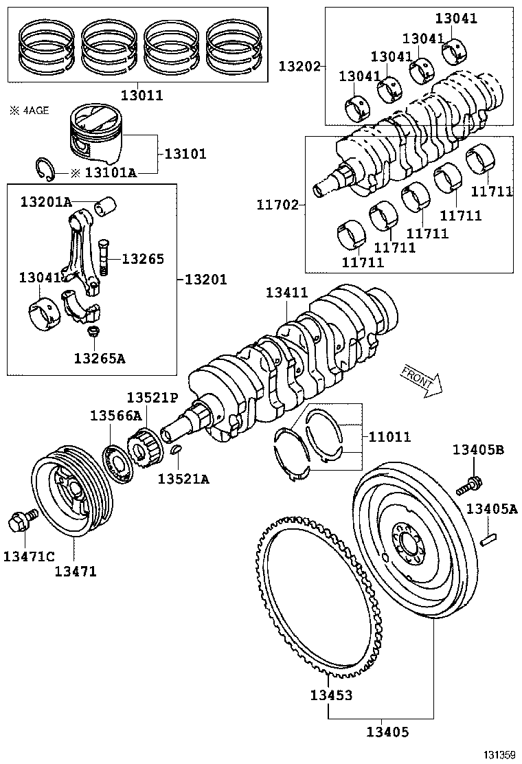 13103-64111 PISTON SUB-ASSY, W/PIN product image