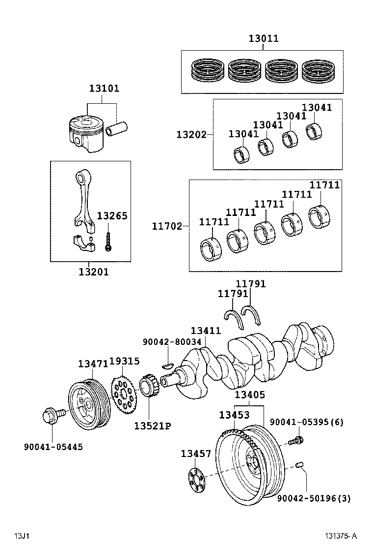 Toyota 13011-B1020 RING SET, PISTON