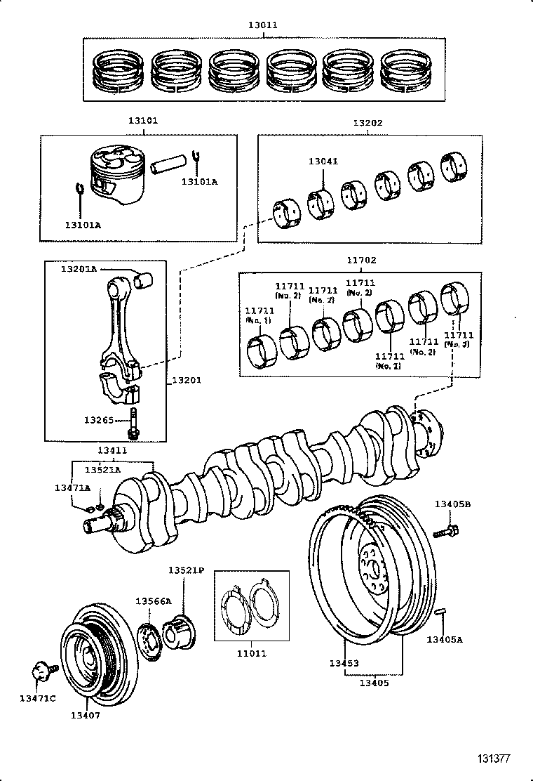 13101-46050 PISTON SUB-ASSY, W/PIN product image