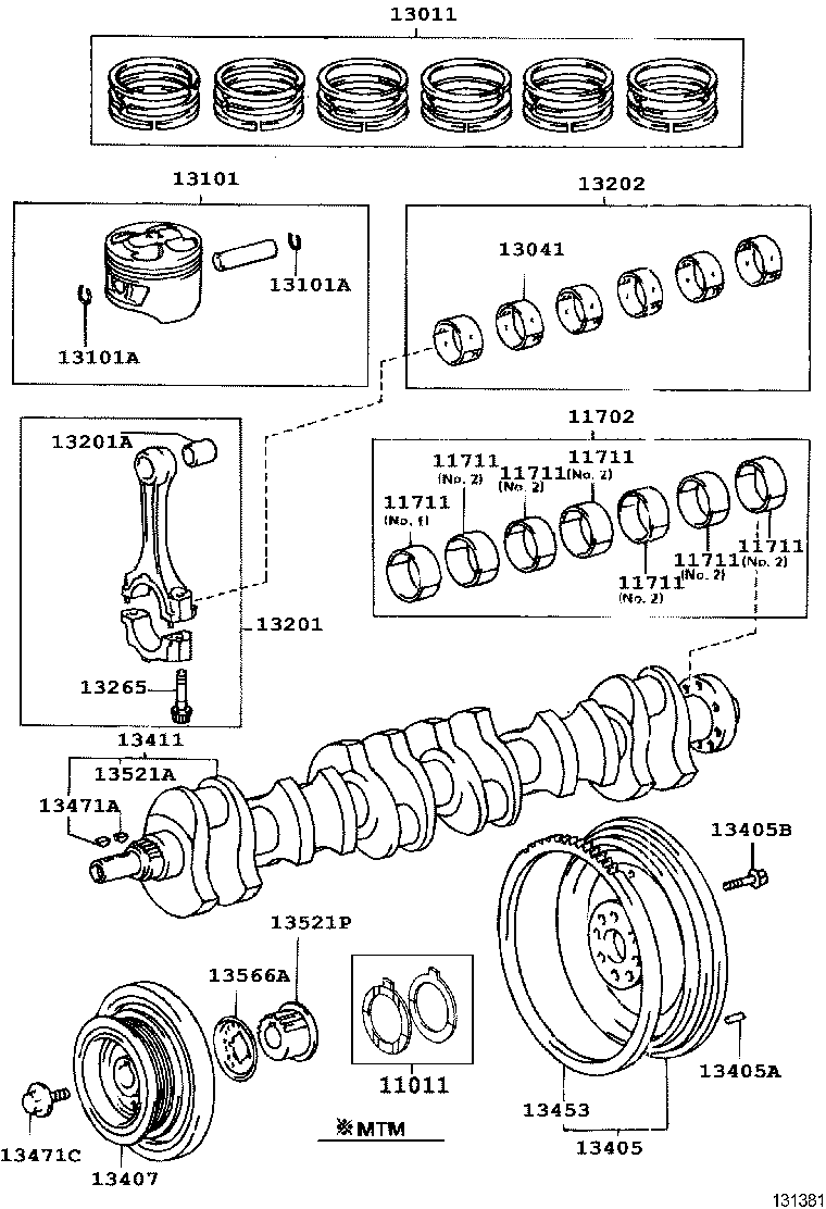13101-46071 PISTON SUB-ASSY, W/PIN product image