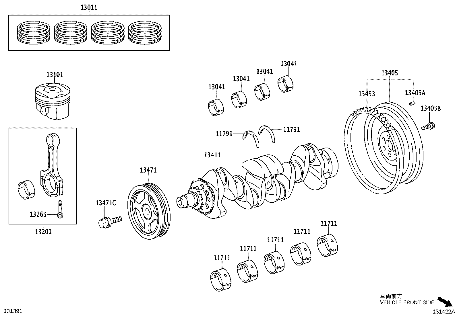 13101-37120 PISTON SUB-ASSY, W/PIN product image