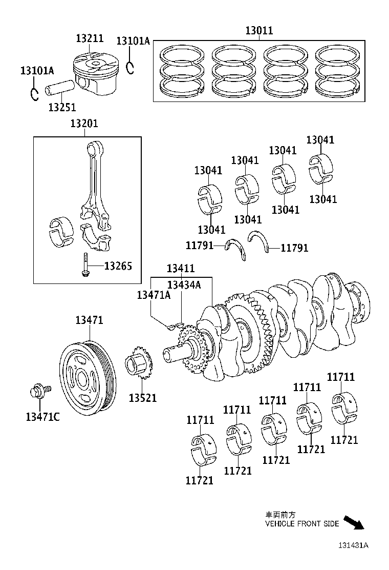 Toyota 13011-20061 RING SET, PISTON