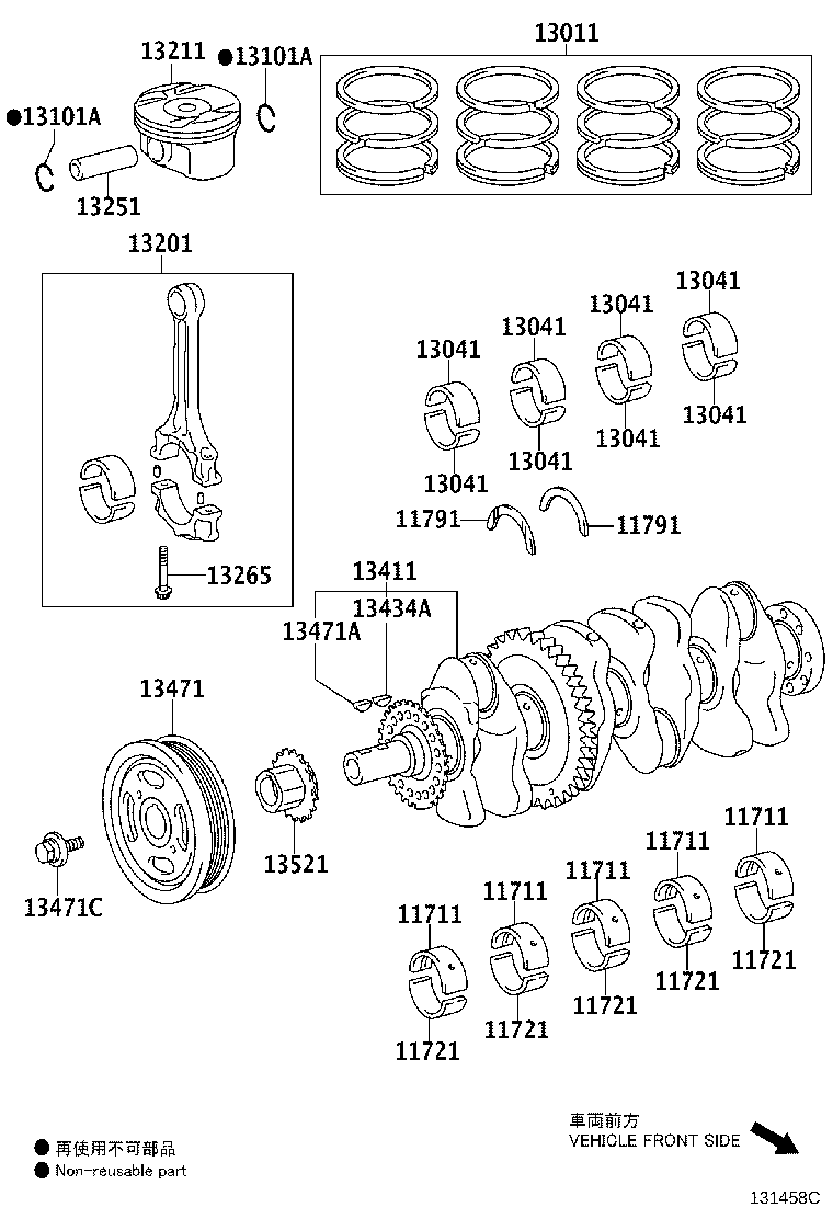 Toyota 13011-36020 RING SET, PISTON