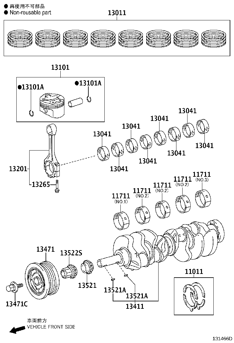 Toyota 13041-38060-07 BEARING, CONNECTING ROD