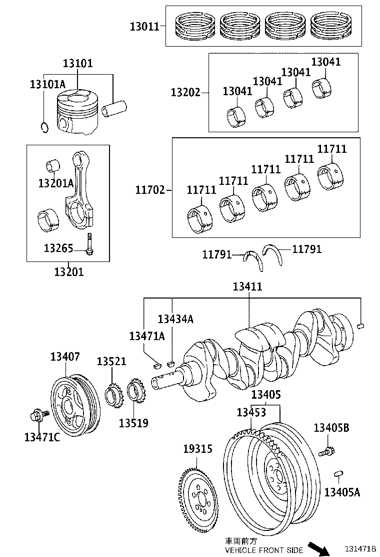 13101-37120 PISTON SUB-ASSY, W/PIN product image