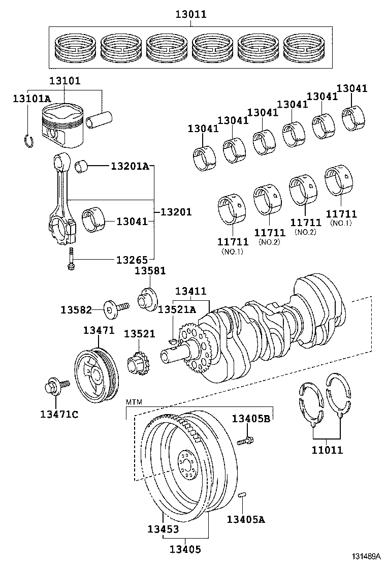 Toyota 13011-0F010 RING SET, PISTON