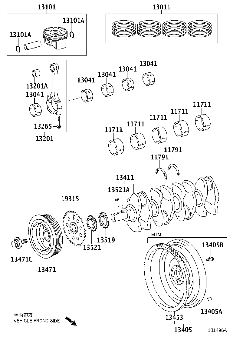 13101-37120 PISTON SUB-ASSY, W/PIN product image