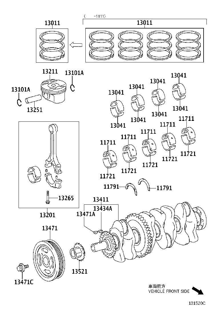 13041-0P040 BEARING, CONNECTING ROD product image