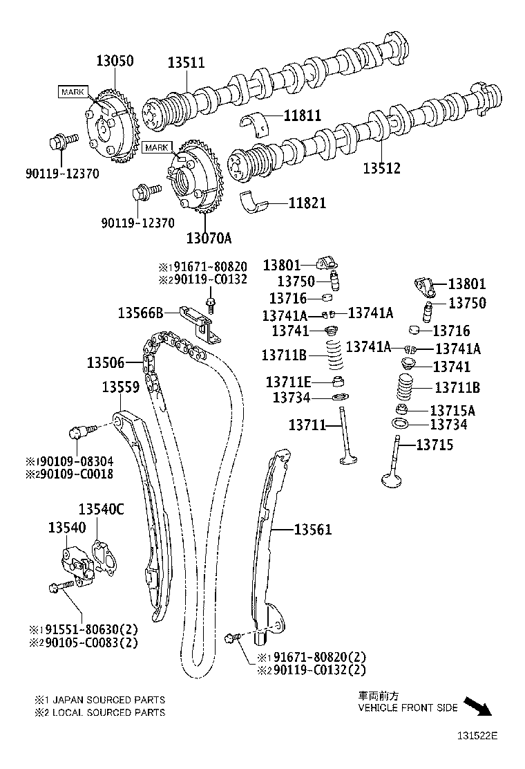 13070-36010 GEAR ASSY, CAMSHAFT TIMING EXHAUST product image