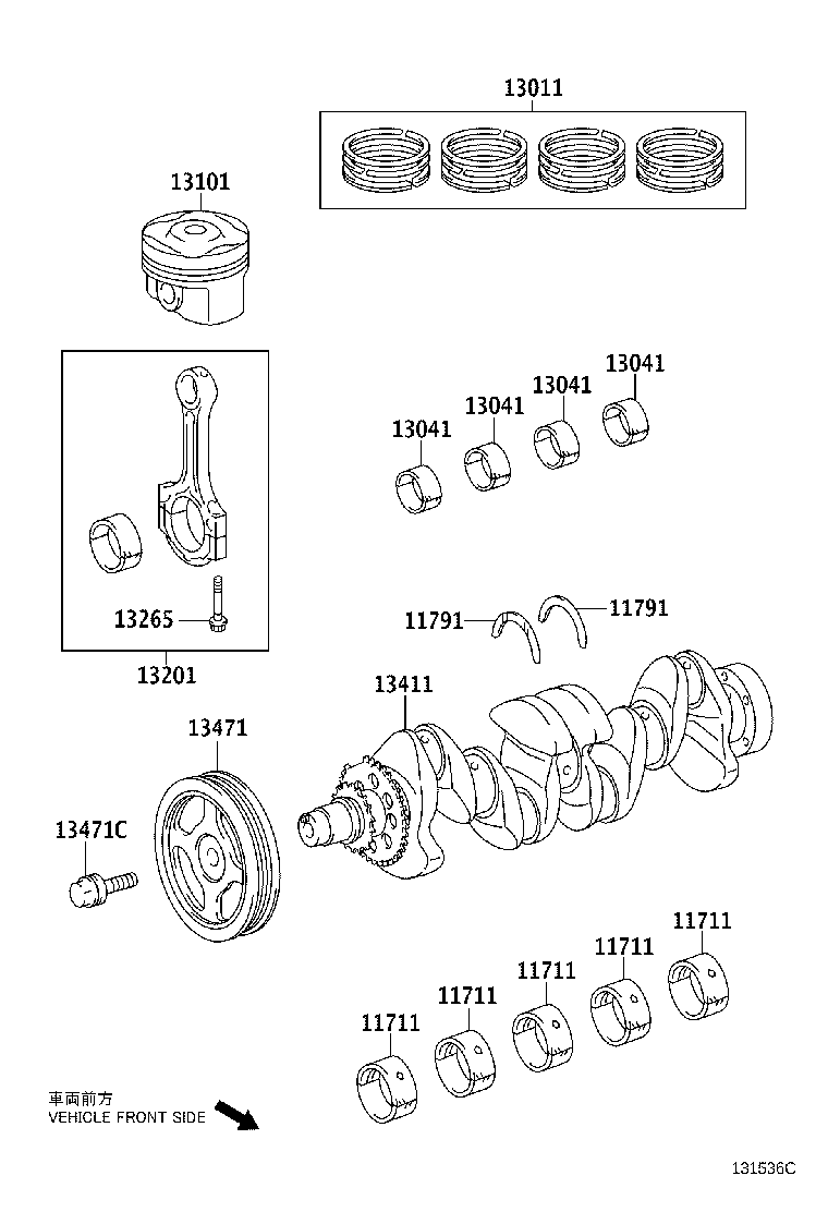 Toyota 13011-47031 RING SET, PISTON