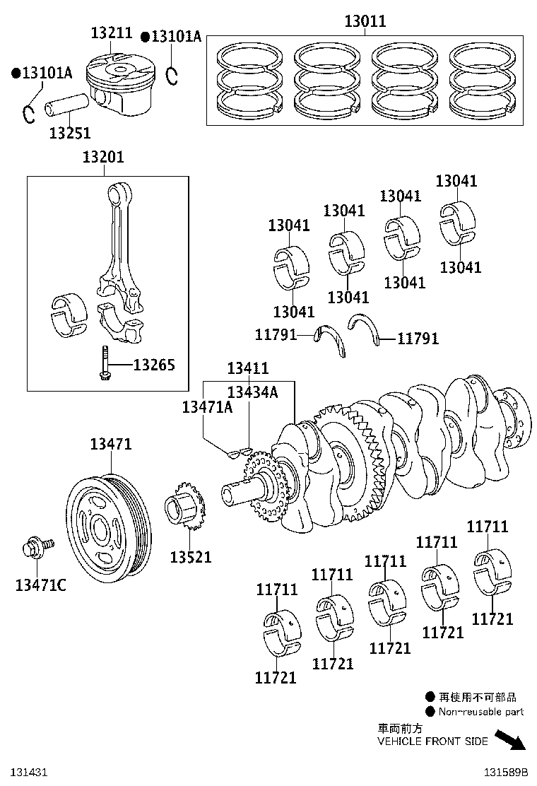 Toyota 13011-36060 RING SET, PISTON