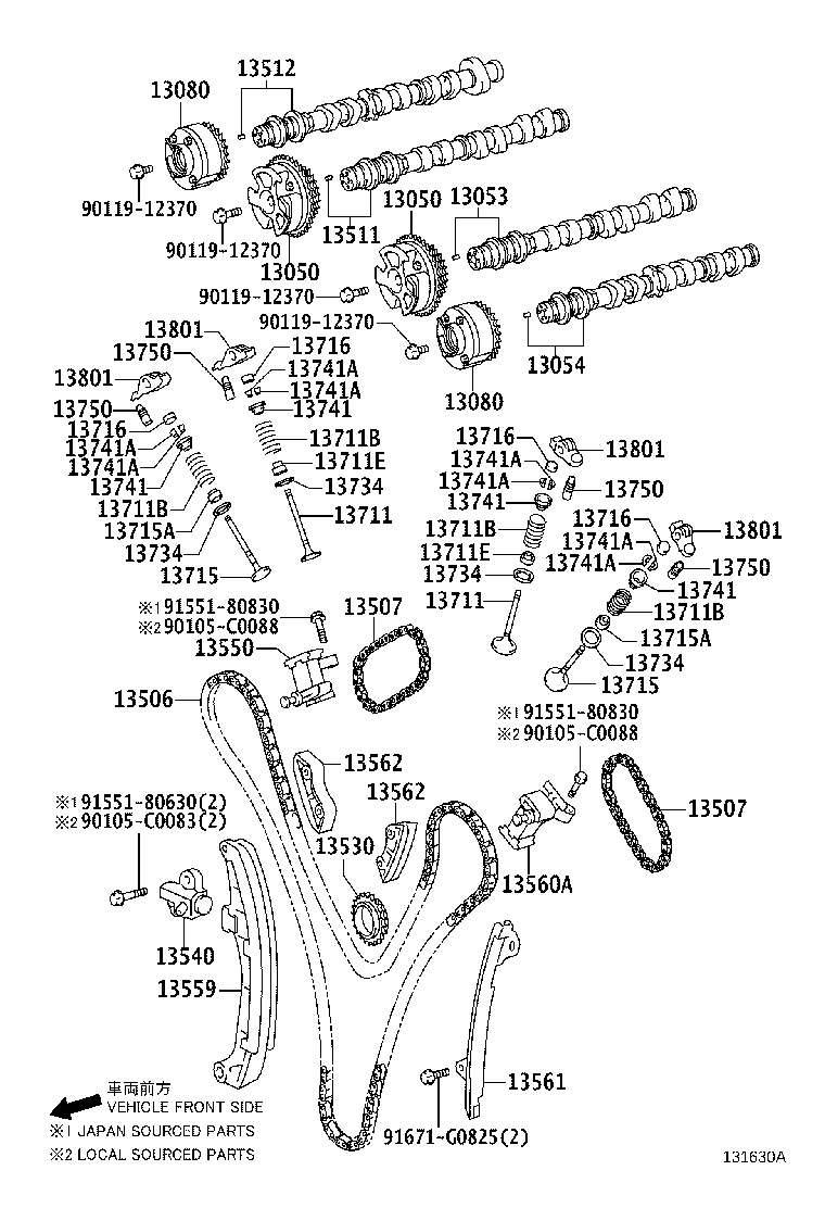 13502-0P010 CAMSHAFT, NO.2 product image