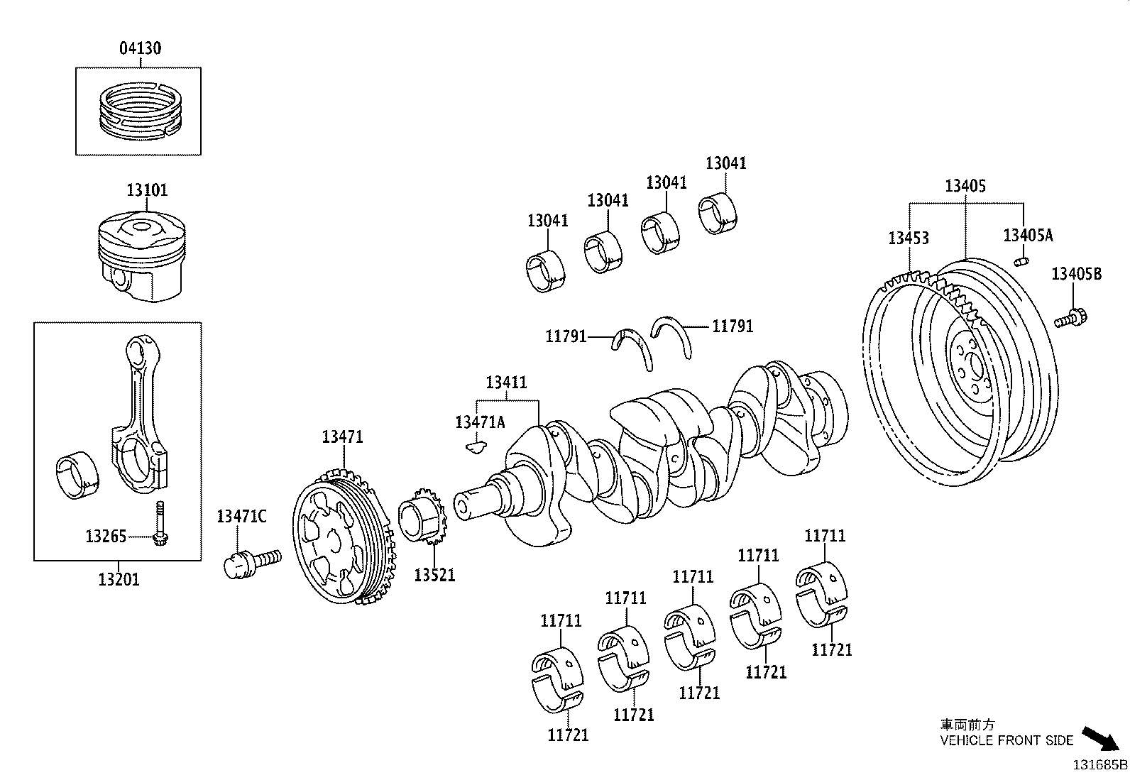 13101-47041 PISTON SUB-ASSY, W/PIN product image