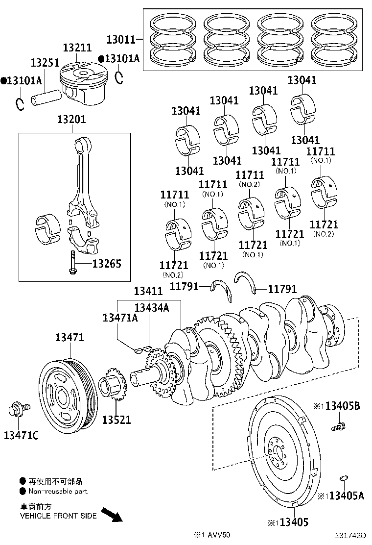 Toyota 13041-0P090-01 BEARING, CONNECTING ROD