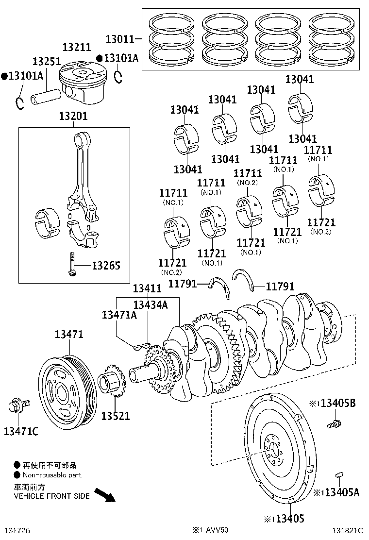 11701-0H050-04 BEARING SET, CRANKSHAFT product image