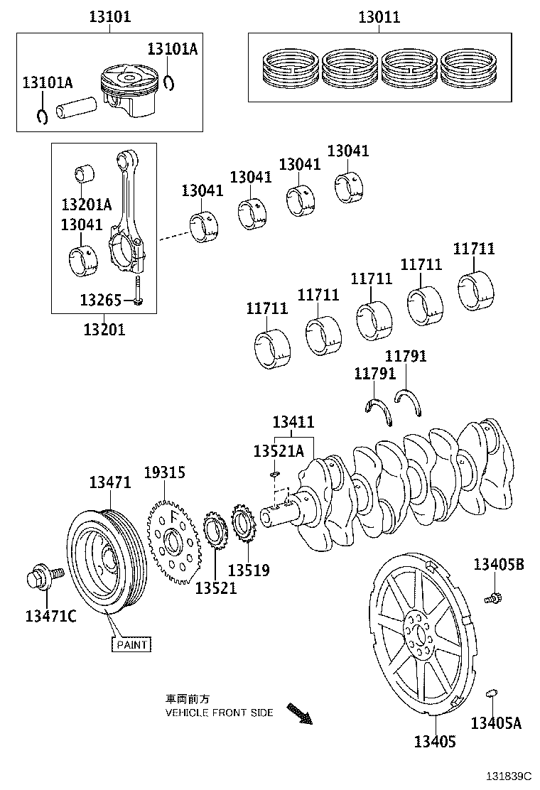 13101-37120 PISTON SUB-ASSY, W/PIN product image