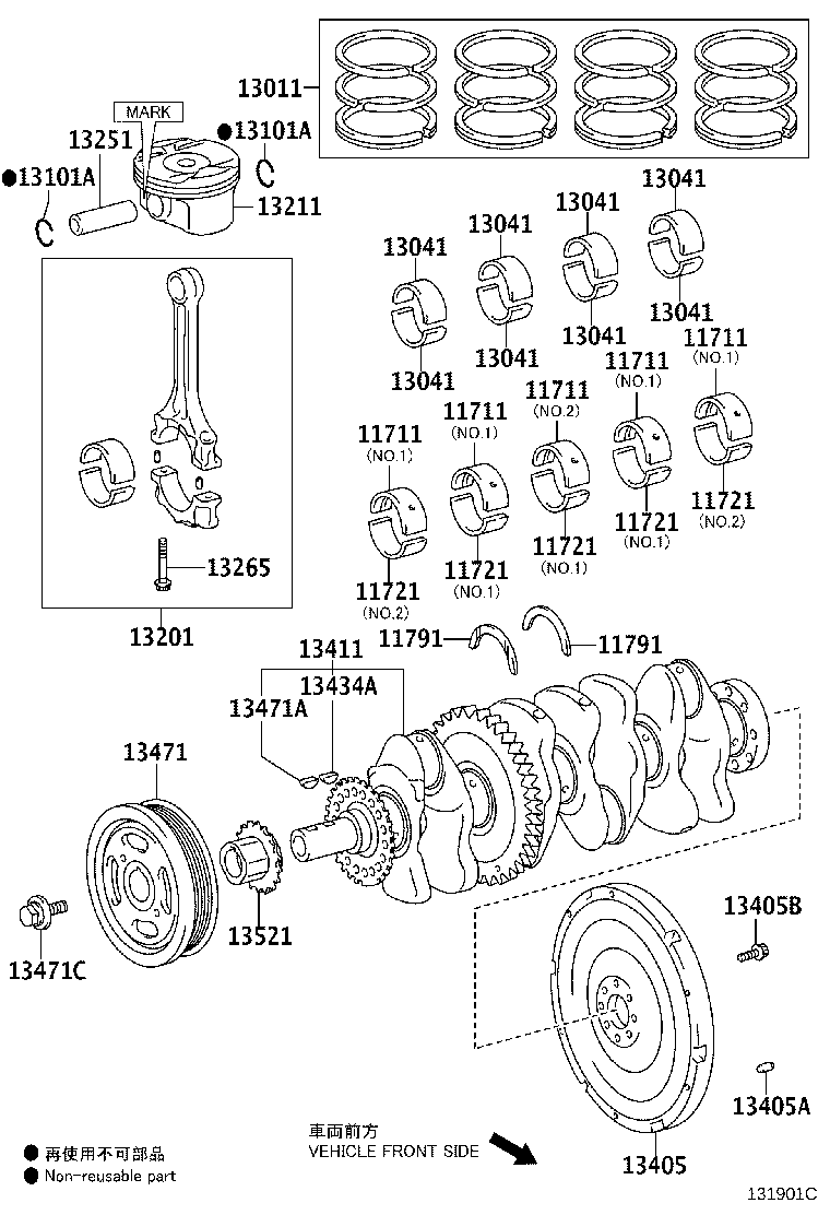 Toyota 13011-31151 RING SET, PISTON